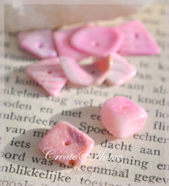 Kralen schelpjes chips, roze