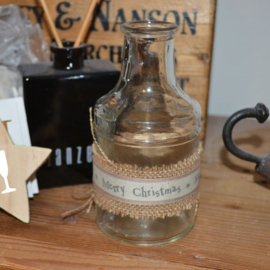 Vaasje Merry Christmas jute/lint