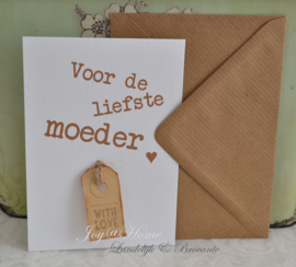 Kaart voor moederdag met kraft envelop