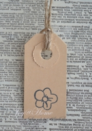 Label bloemetje in 10 kleuren