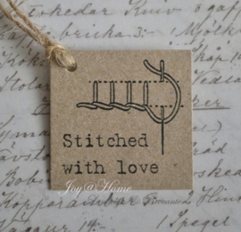 Kraft label, Stitched with love