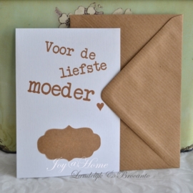 Kaart voor moederdag met kraft envelop