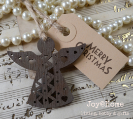 Engel met label Merry Christmas in diverse kleuren