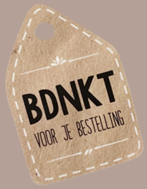 Sticker label BDNKT voor je bestelling