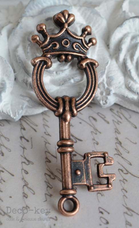 Vintage sleutel kroontje koper