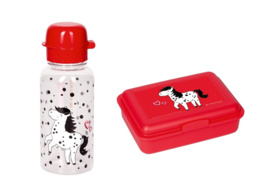 (Spiegelburg) AANBIEDING " Lotti & Dotti" Broodtrommeltje & Drinkfles 'Pony'