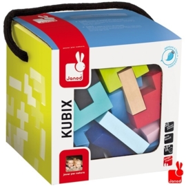 (Janod) Kubix 50 gekleurde geometrische "houten blokken"