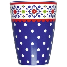 (Spiegelburg)  "Garden" Melamine beker Ed. 4 stippen klassiek blauw