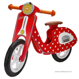 (Dushi) Houten "loopscooter" Rood