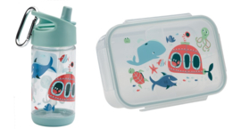 (Sugarbooger) AANBIEDING "Ocean" Broodtrommel & Drinkfles 'Oceaan'