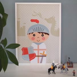 (Papiergoed) "Poster Ridder" in 3 maten
