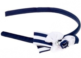 (Souza for Kids) Haarband blauw - wit met strikje "Vicky"