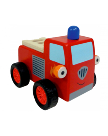 (Spiegelburg) "Later als ik groot ben,..." Houten Little Town brandweerauto Pepper met terugtrekmotor'Brandweerwagen'