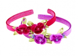 (Souza for Kids) Haarband paars met velourse bloemen "Colette"