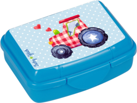 (Spiegelburg) "Babygeluk" Mini snackbox blauw 'Traktor'