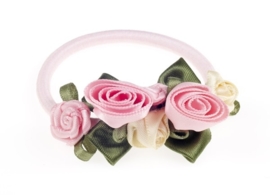 (Souza for Kids) Haarelastiek roze met roosjes "Coralie"