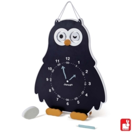 (Janod) Houten klok uil dubbelzijdig "Owly Clock"