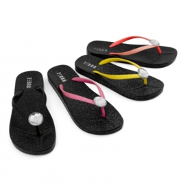 (Zebra Trends) Slippers volwassenen "Glitter zwart met diamant"