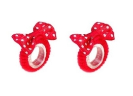 (Souza for Kids) Haarelastiekjes rood met strikje "Myrna"