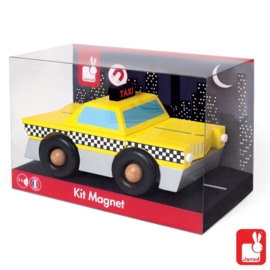 (Janod) Houten magneetset "Taxi"