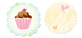 (Spiegelburg) "Cupcake" Set met etiketten en kaartjes