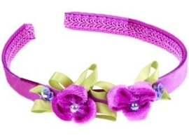 (Souza for Kids) Haarband paars met velourse bloemen "Colette"