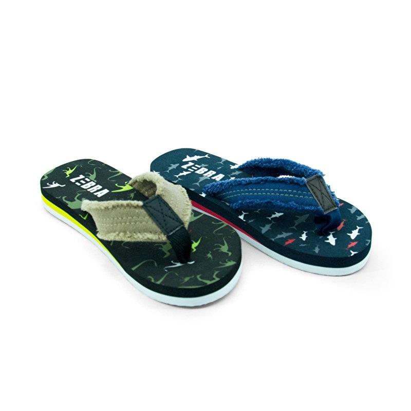 Bedenken goedkeuren Oeps Zebra Trends) Slippers Boy mini met hakbandje "Dino & Shark" | Slippers  kleine mensen | Villa Banouk