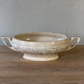 Antique French oval terrine – beautifully stained