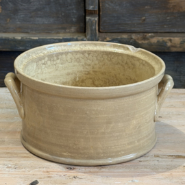 Antique French small dish with lug handles | Sarreguemines