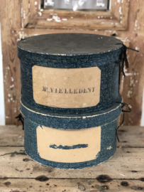 Old french blue hat box