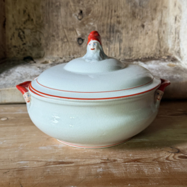 Antique Swedish Christmas tureen featuring a Tomte (Santa Claus/Christmas gnome) - Circa 1900
