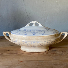 Antique French oval terrine – beautifully stained