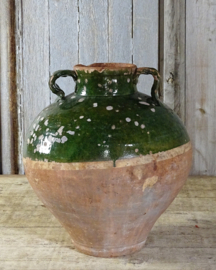 19th century jug with green glaze