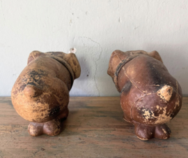 Antique English paper mache bulldog candy container, no. 1
