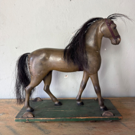 Unique Swedish solid wood horse on wheels
