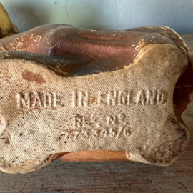 Antique English paper mache bulldog candy container, no. 1