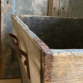 Old French wooden grape crate from Champagne