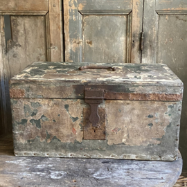 Old wooden box with patina