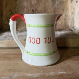 Swedish Rörstrand Porcelain Jug 'God Jul' with Santa Claus Handle