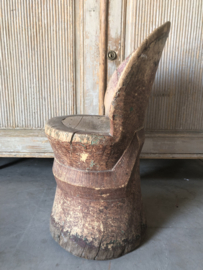 Rare Norwegian antique wooden kubbstol / cupchair - 19th century
