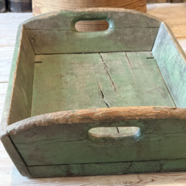 Antieke Zweedse handgemaakte houten dienblad