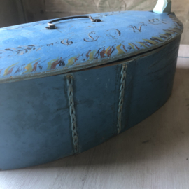Blauwe Zweedse ovale bentwood box
