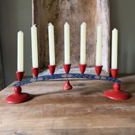 Antique Swedish Wooden Advent Candelabra