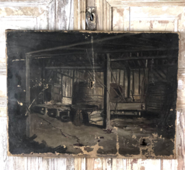 Oil painting still life 'old barn'