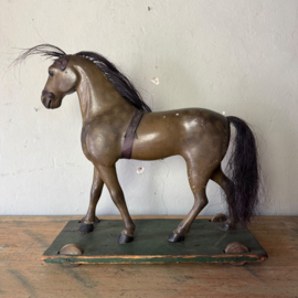 Unique Swedish solid wood horse on wheels