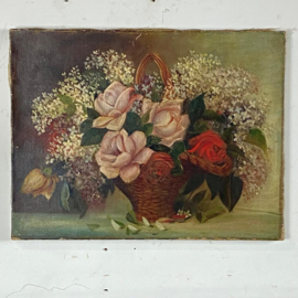 Olieverf schilderij rozen