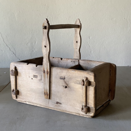 Antique Swedish wooden cheese mold with handle – 19th century