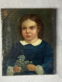 Olieverf portret kind