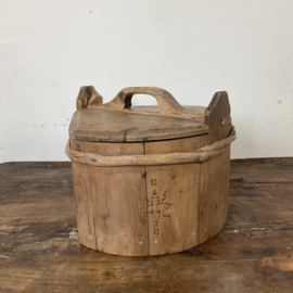 Antique Swedish wooden barrel / storage barrel