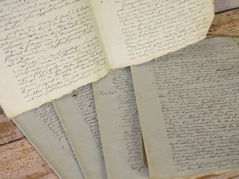 18e eeuws Frans handgeschreven document, 4 pagina's